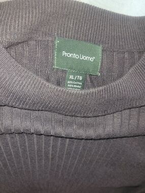 Pronto Uomo Men’s Ribbed Crewneck Sweater - Charcoal